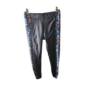 Zara Terez for SoulCycle Women Blue Leggings XS Colorful, Skull Leggings